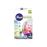 Sleepy Natural 5 Numara Organik Cırtlı Bebek Bezi 4x20 Adet