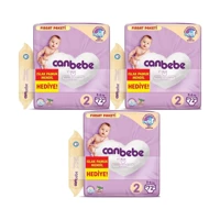 Canbebe Fırsat Paketi 2 Numara Bantlı Bebek Bezi 3x72 Adet + Islak Mendil