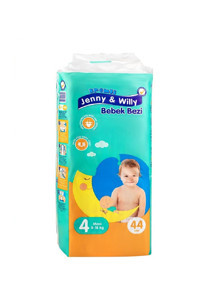 Jenny & Willy Kremli Maxi 4 Numara Cırtlı Bebek Bezi 44 Adet