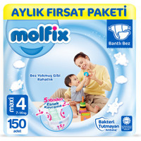 Molfix Maxi 4 Numara Cırtlı Bebek Bezi 150 Adet