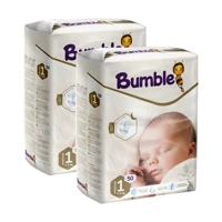 Bumble İkiz Paket Yenidoğan 1 Numara Cırtlı Bebek Bezi 2x50 Adet