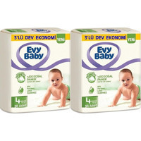 Evy Baby 3'lü Dev Ekonomi Maxi 4 Numara Cırtlı Bebek Bezi 2x90 Adet
