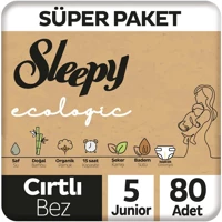 Sleepy Ecologic 5 Numara Organik Cırtlı Bebek Bezi 80 Adet