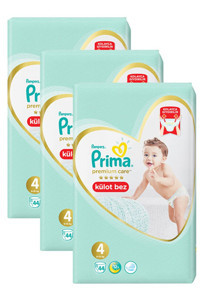 Prima Premium Care 4 Numara Külot Bebek Bezi 3x44 Adet