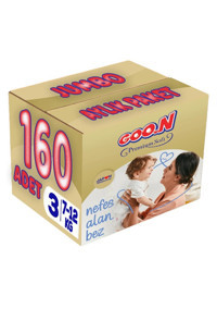 Goon Premium Soft Midi 3 Numara Cırtlı Bebek Bezi 160 Adet