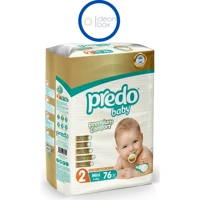 Predo Premium Comfort 2 Numara Cırtlı Bebek Bezi 76 Adet