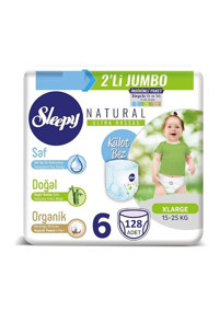 Sleepy Natural 6 Numara Organik Külot Bebek Bezi 128 Adet