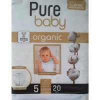 Pure Baby Organik 5 Numara Organik Cırtlı Bebek Bezi 20 Adet