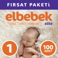 Elbebek Elite Yenidoğan Yenidoğan Cırtlı Bebek Bezi 100 Adet