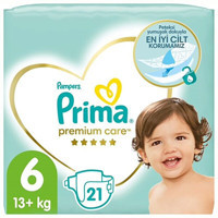 Prima Premium Care 6 Numara Göbek Oyuntulu Cırtlı Bebek Bezi 21 Adet