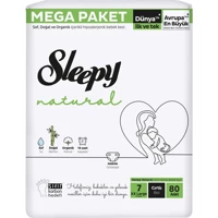 Sleepy Natural 7 + Numara Organik Cırtlı Bebek Bezi 80 Adet
