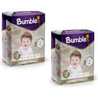 Bumble Jumbo Paket 3 Numara Cırtlı Bebek Bezi 2x70 Adet
