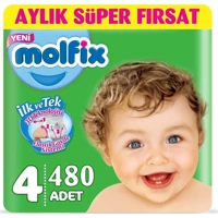 Molfix Maxi 4 Numara Göbek Oyuntulu Bantlı Bebek Bezi 480 Adet