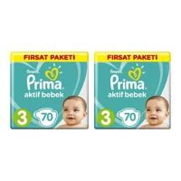 Prima Aktif Bebek 3 Numara Cırtlı Bebek Bezi 140 Adet