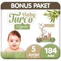 Baby Turco Doğadan 5 Numara Bantlı Bebek Bezi 184 Adet