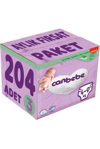 Canbebe Midi 3 Numara Bantlı Bebek Bezi 204 Adet