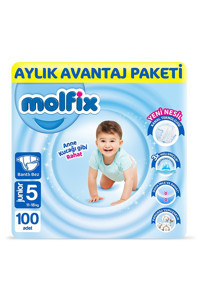 Molfix Anne Kucağı Gibi 5 Numara Cırtlı Bebek Bezi 100 Adet
