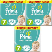 Prima Aktif Bebek 7 Numara Cırtlı Bebek Bezi 3x23 Adet