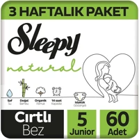 Sleepy Junior 3 Haftalık Paket 5 Numara Organik Cırtlı Bebek Bezi
