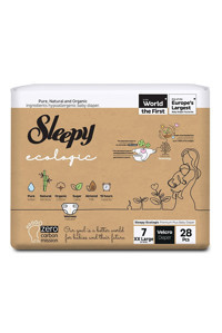 Sleepy Ecologic 7 + Numara Organik Göbek Oyuntulu Cırtlı Bebek Bezi 28 Adet
