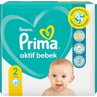 Prima Aktif Bebek 2 Numara Cırtlı Bebek Bezi 31 Adet