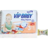 Bebiko Vıp Baby 3 Numara Cırtlı Bebek Bezi 36 Adet
