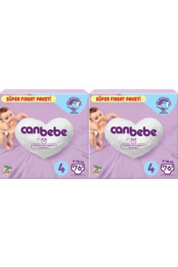 Canbebe 4 Numara Bantlı Bebek Bezi 152 Adet