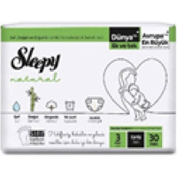 Sleepy Naturel 3 Numara Organik Göbek Oyuntulu Cırtlı Bebek Bezi