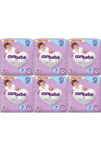 Canbebe Jumbo 7 Numara Bantlı Bebek Bezi 6x16 Adet