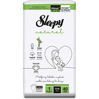 Sleepy Natural Yenidoğan 1 Numara Organik Cırtlı Bebek Bezi 40 Adet