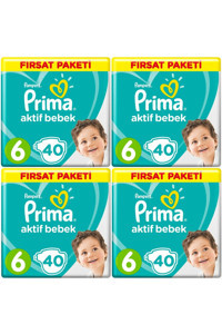 Prima Aktif Bebek Xlarge 6 Numara Cırtlı Bebek Bezi 160 Adet