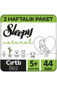 Sleepy Natural Junior 5 + Numara Organik Cırtlı Bebek Bezi 44 Adet