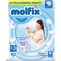 Molfix 3D Extra Large 6 Numara Cırtlı Bebek Bezi 86 Adet