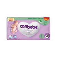 Canbebe Jumbo Paket Yenidoğan 1 Numara Bantlı Bebek Bezi 80 Adet