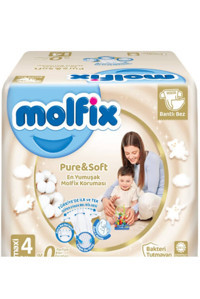 Molfix Pure & Soft 4 Numara Bantlı Bebek Bezi 56 Adet