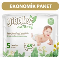 Giggles Natural Junior 5 Numara Cırtlı Bebek Bezi 48 Adet