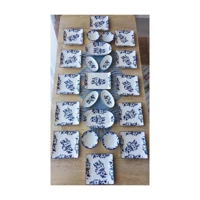 Venüs Home Decoratıon Yasemin Desenli 23 Parça 12 Kişilik Seramik Kahvaltı Takımı Mavi