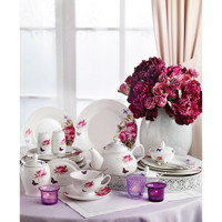Pierre Cardin Rosella Desenli 6 Kişilik Bone China Kahvaltı Takımı Beyaz