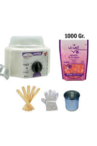 Depiroll Depiroll 1+1 Kazanlı Ağda Makinesi + Boncuklu Ağda + Spatula + Eldiven