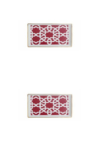 Porland Morocco 04Ap018781 Desenli 2 Parça 2 Kişilik Porselen Kahvaltı Takımı Bordo