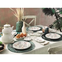 Pierre Cardin Lotus Desenli 31 Parça 6 Kişilik Porselen Kahvaltı Takımı Çok Renkli
