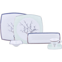 Karaca Fine Pearl Banyan Kare Desenli 26 Parça 6 Kişilik Fine Pearl Kahvaltı Takımı Beyaz