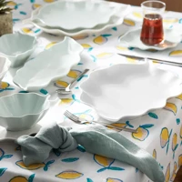 Karaca Leaf Oval 25 Parça 6 Kişilik Porselen Kahvaltı Takımı Beyaz