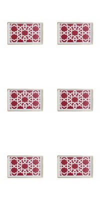 Porland Morocco 04Ap018781 Desenli 6 Parça 6 Kişilik Porselen Kahvaltı Takımı Bordo