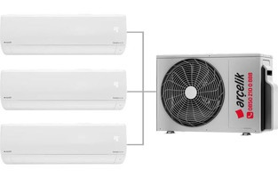 Arçelik A++ 9000 BTU + 12000 BTU + 18000 BTU (1 adet Dış Ünite = 3 adet İç Ünite) 24000 BTU 1+3 Multi Inverter Klima