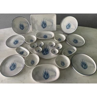 Keramika Blue Magic Yuvarlak Desenli 22 Parça 6 Kişilik Seramik Kahvaltı Takımı Beyaz-Mavi