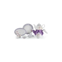 Schafer In-Glaze Brillant Xxx05 Desenli 31 Parça 6 Kişilik Porselen Kahvaltı Takımı Lila