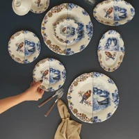 Karaca Leland Birdy Yuvarlak Desenli 26 Parça 6 Kişilik Stoneware Kahvaltı Takımı Çok Renkli