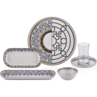 Neva Mentol Jülide N3164 26 Parça 6 Kişilik Seramik Kahvaltı Takımı Çok Renkli