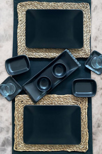 Siena Mat Siyah 11 Parça 2 Kişilik Stoneware Kahvaltı Takımı Siyah